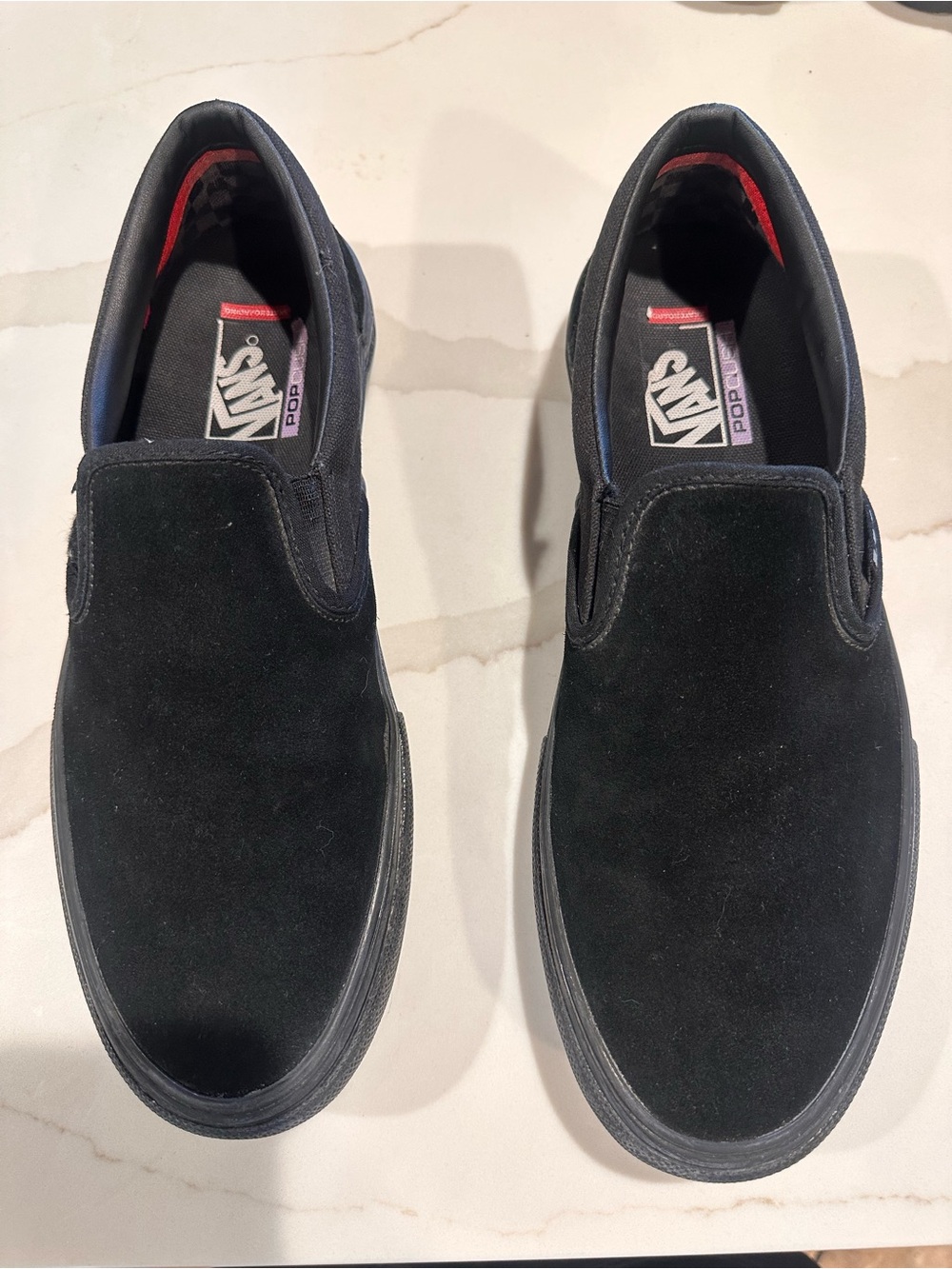 Vans Black Suede Slip-On Loafers